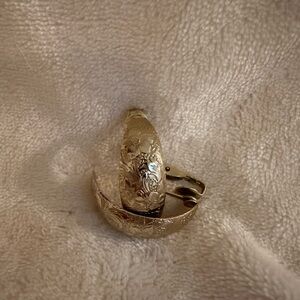 Vintage gold retro hoop clip on earrings with a touch of glamour jewels